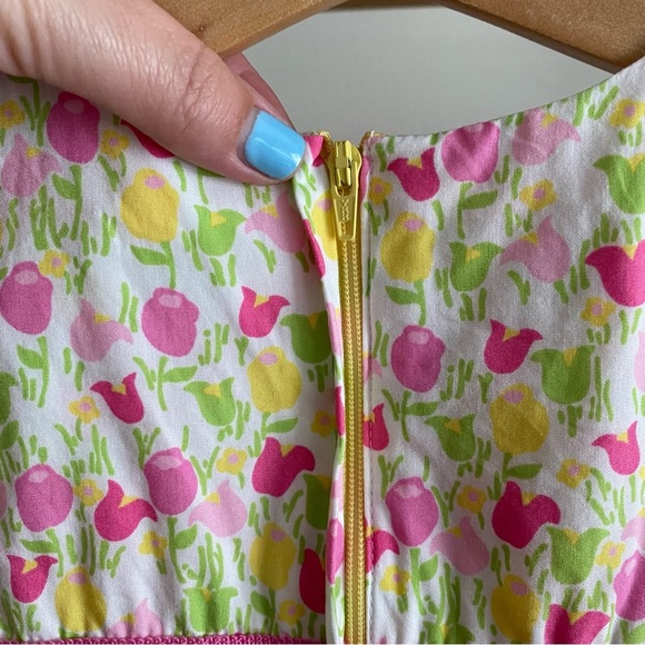 Lilly Pulitzer Vintage Pink Yellow Tulip Print Shift Dress 2t - Picture 10 of 11